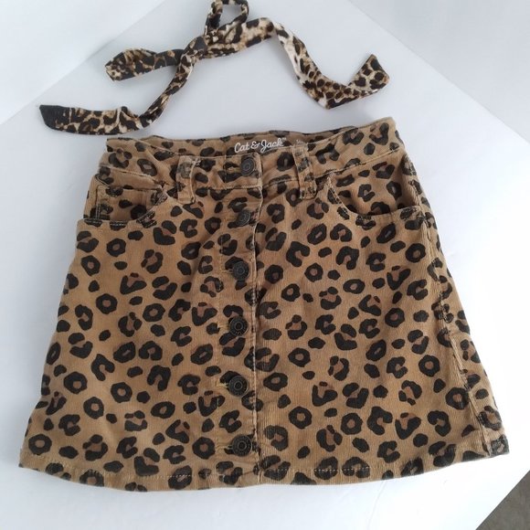 Corduroy Leopard Skirt (Sm Girls) Tan, Cat & Jack, - Picture 1 of 10